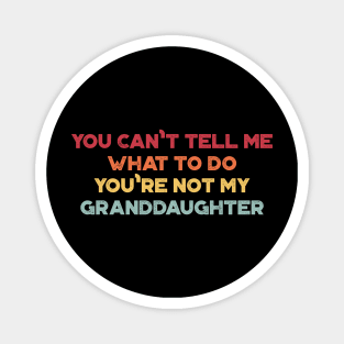 You Can't Tell Me What To Do You're Not My Granddaughter Funny Vintage Retro (Sunset) Magnet